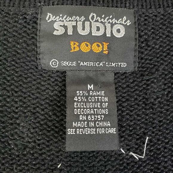 VTG Designers Originals Studio Vest Size Medium M Halloween Sweater Ghosts Candy - Picture 4 of 7